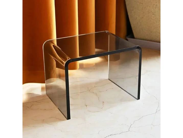 Petite chaise nordique transparente en acrylique, tabouret à langer, Mini Table d'appoint, pouf de maquillage pour salon moderne, meubles de maison