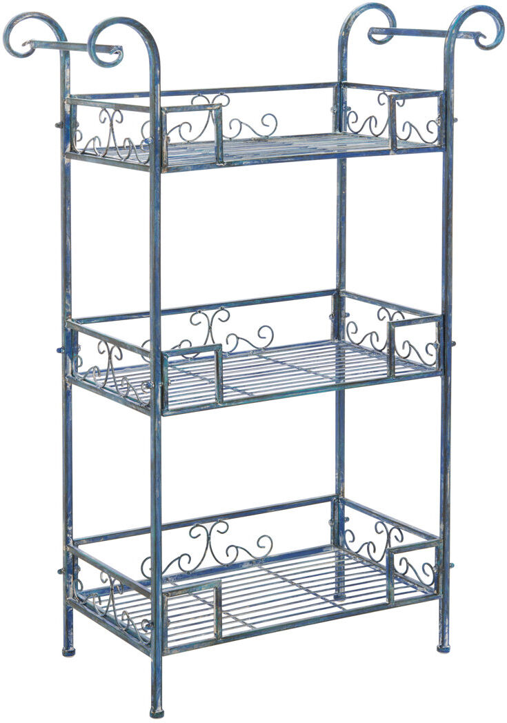 Fleur De Lis Living Noreen Outdoor 3 Tier Shelf Blue 107.44cm H X 71.88cm W X 31.24cm D