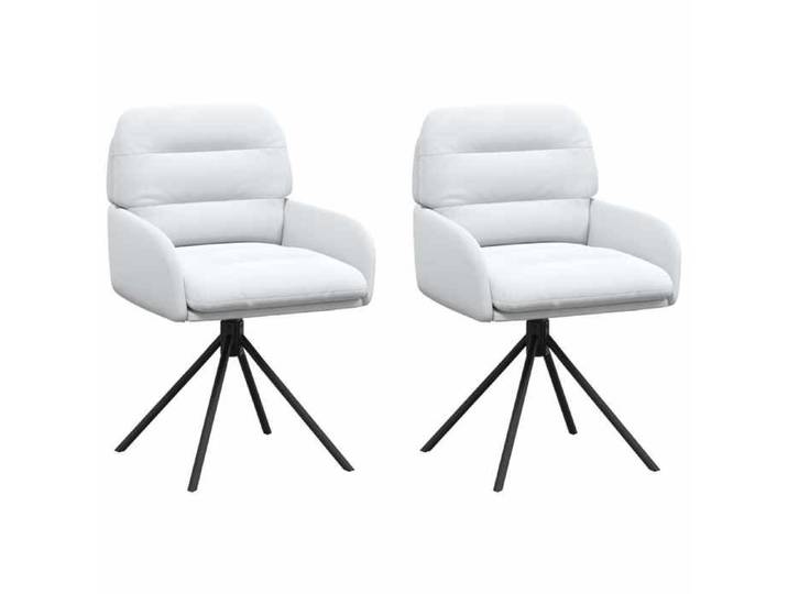 Mode Chaises de salle à manger pivotantes 2 pc Simili cuir Blanc - Pour adulte ou enfant - Poids maximal: 110 kg/siège_16114