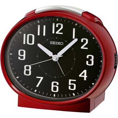 Quarzwecker SEIKO, rot, Wecker, Wecker, Schlafzimmer, Beleuchtung, Schlummerfunktion, Leuchtzeiger