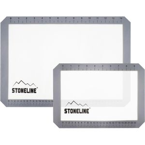 STONELINE Backmatte 15767, aus Silikon-Glas-Gewebe, mit cm-Maßskala, backofenfest, antihaftend, 2 Größen, 2-teilig