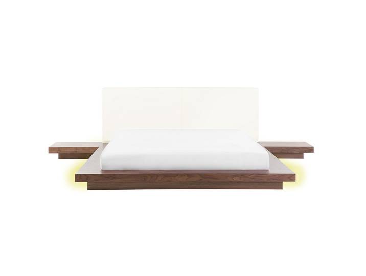 BETT mit LED 160x200 cm Heller Holzfarbton Zen
