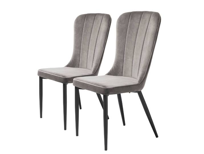 Esszimmerstuhl Chilo 2er-Set 52 x 99 x 61cm Grau/Grau