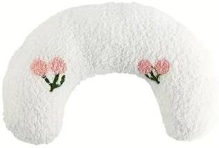 Uplift Essentials Ergonomic Moon Shaped Plush Calming Pet Pillow white