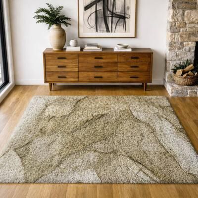 Addison Rugs Premium Washable Super Soft Abstract Brandt Dream Shag Rug
