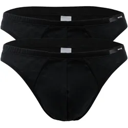 HOM Herren Comfort Micro Brief 2er Pack - Slip, Unterwäsche, Baumwolle, einfarbig Schwarz / S