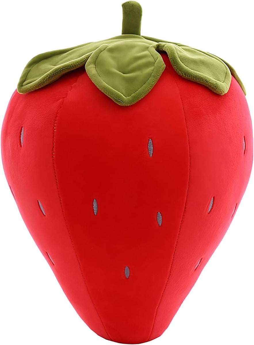 Allecto Plus Zacht Aardbei Pluche Kussen 25cm - Schattig Fruit Knuffel Speelgoed voor Kinderen