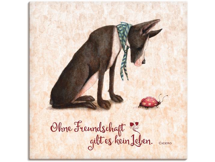 Leinwandbild ARTLAND Lebensweisheit Freundschaft , beige (farbe bild(er): naturfarben), B:50cm H:50cm, Bilder, Leinwandbild, auf Holzrahmen gespannt