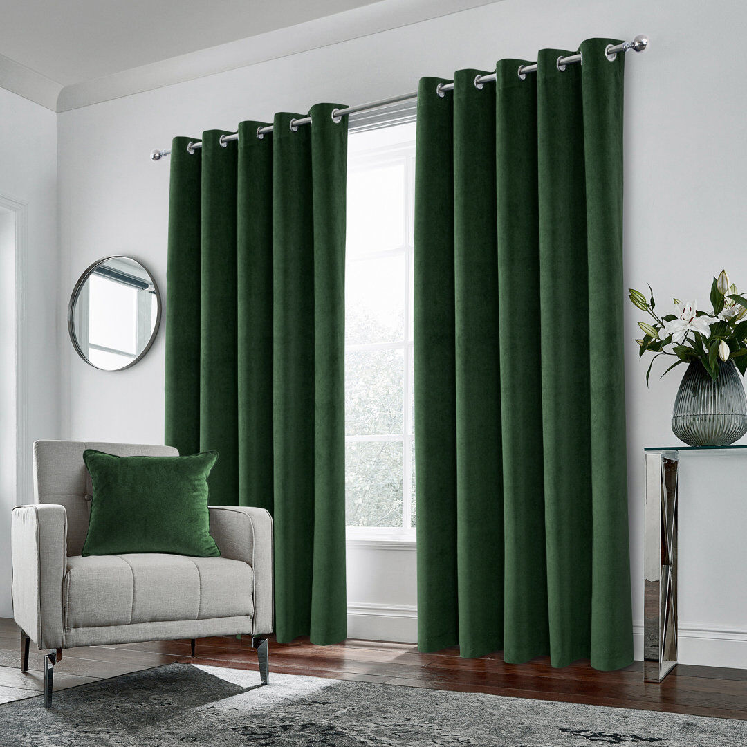 Brayden Studio Aimien Blackout Curtain Green 168cm Width x 183cm Drop