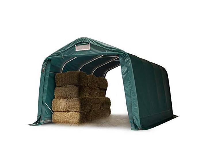 TOOLPORT Stabiele weidetent 3,3x4,8 m PVC-zeil 2300N weidetent onderdak, voor betonondergrond, groen