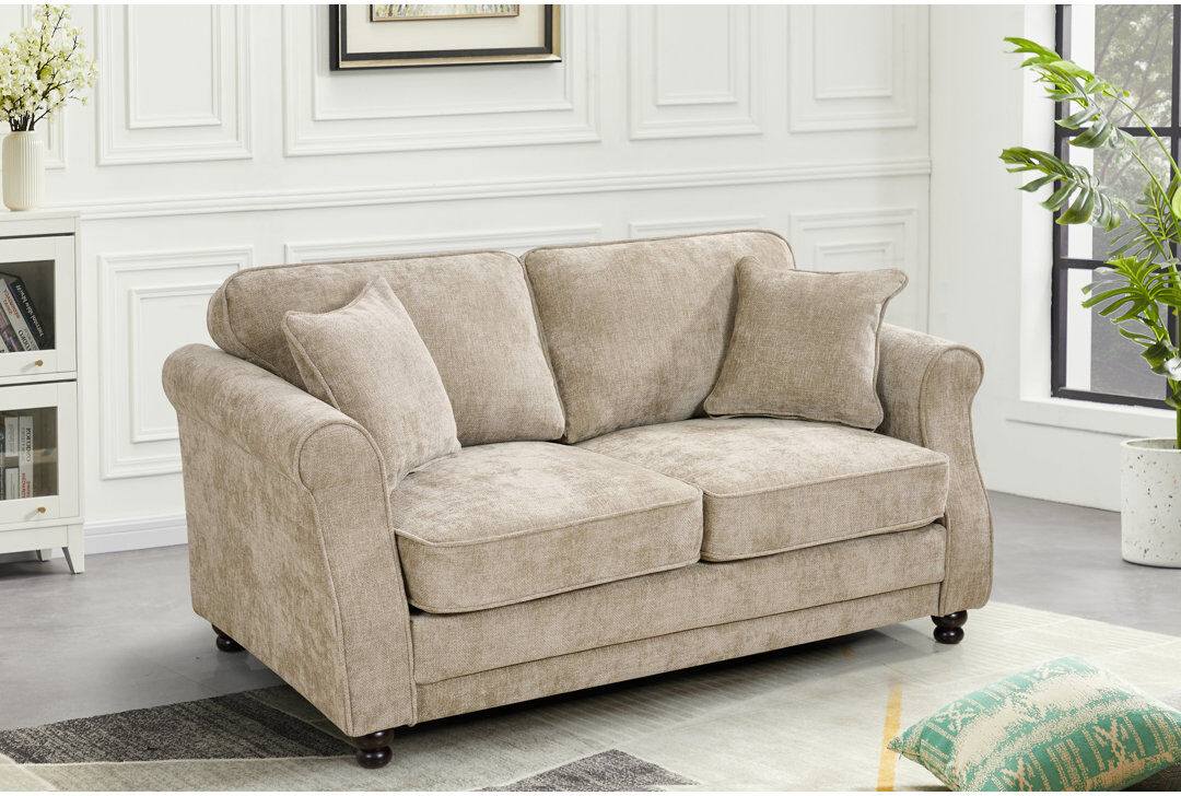 Ophelia & Co. Baldemar Chenille Sofa Beige 2