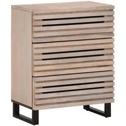 vidaXL Sideboard Weiß 60x34x75 cm Massivholz Mango