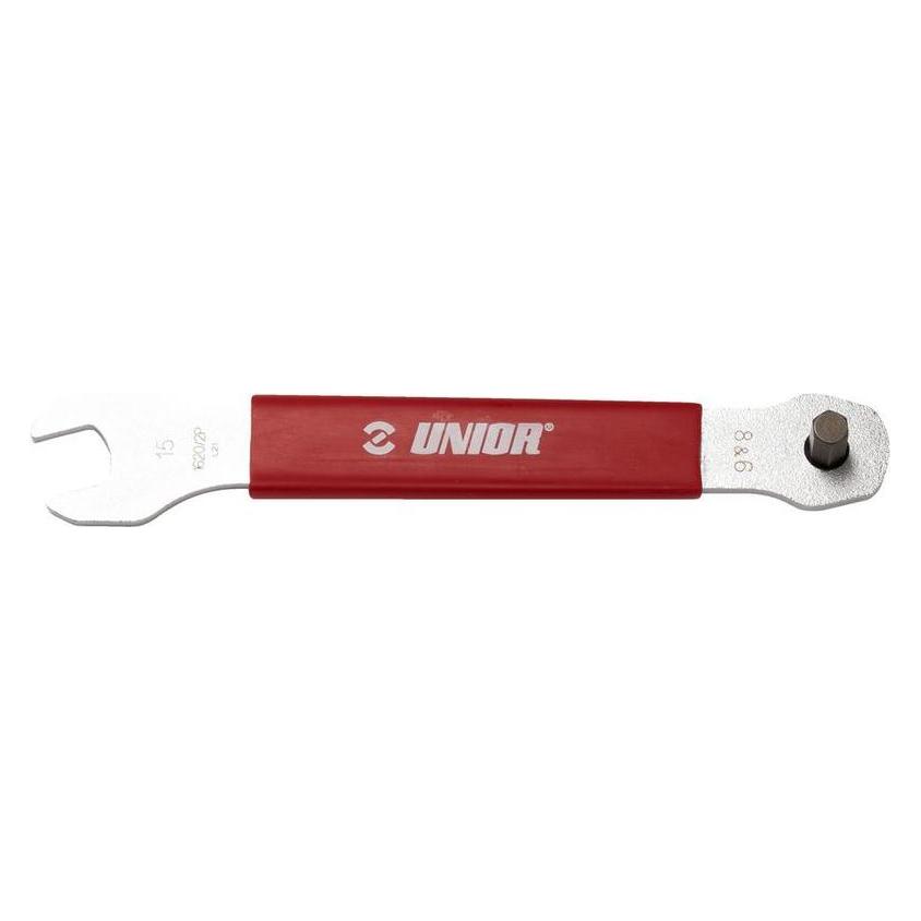 Unior 1620/2P 3 in 1 Pedalschlüssel, 6, 8, 15mm, red (629470)