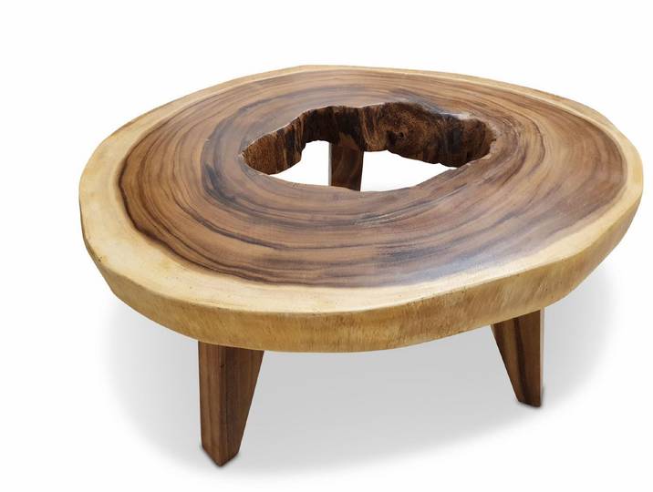 Kinaree Couchtisch Baumscheibe LAEM PHO I, Suar, Ø ca. 60, 70 cm (1-St)