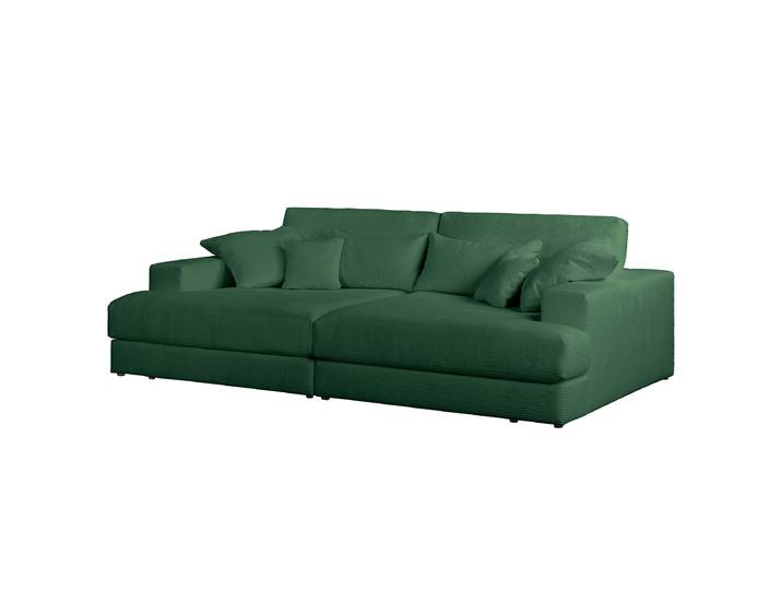 home24 XXL-bank groen corduroy Poppy 290 x 65 x 170cm modern