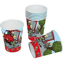 Papierbecher 250 ml, 8 St. mit Feuerwehrmotiven