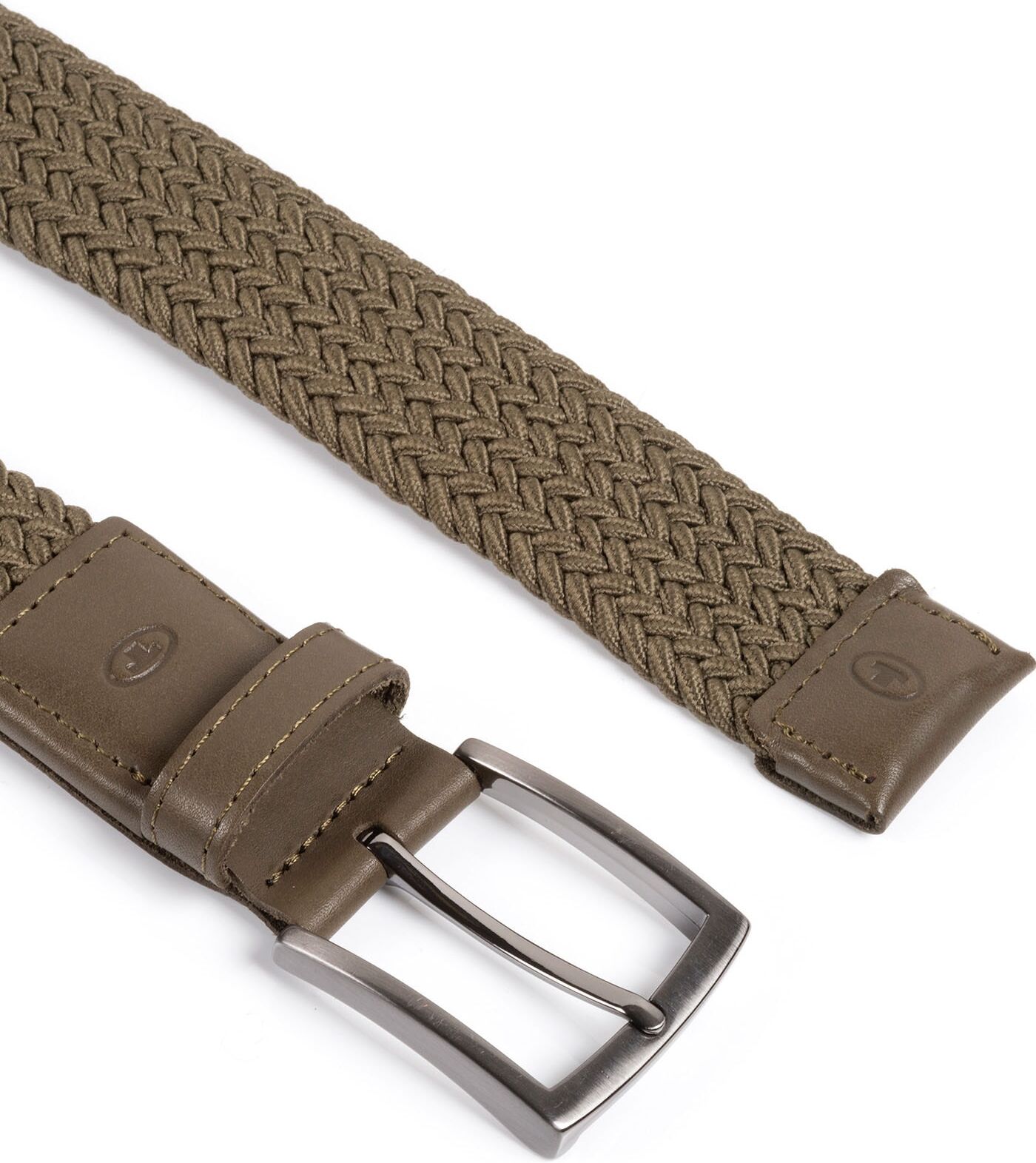 Flechtgürtel TOM TAILOR "TTJAMIE", Herren, Gr. 105, grün (olive), Materialmix, unifarben, Gürtel Flechtgürtel, 3,5 cm breiter Flechtgürtel, Casual Look, bis Gr. 120