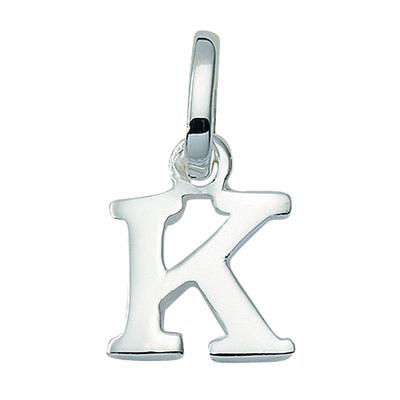 Buchstabenanhänger ADELIA´S "Buchstabenanhänger K 925 Silber", silber, Schmuckanhänger, Damen, K, Silber 925 (Sterlingsilber), Silberanhänger Buchstabe K