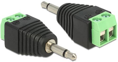 Delock 65528 Klinke Adapter [1x Klinkenstecker 3.5 mm - 1x Buchse] Schwarz, Grün, Silber