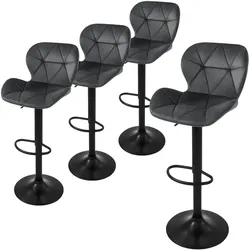 BARHOCKER 4er Set Samt grau