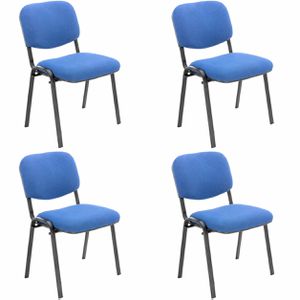 Böttcher-AG Besucherstuhl Premium, stapelbar, Vierfußstuhl, Stoff, blau, 4 Stück