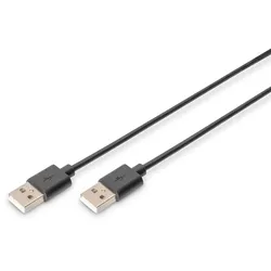 DIGITUS USB Anschlusskabel, Typ A St/St, 3.0m, USB 2.0 kompatibel, sw