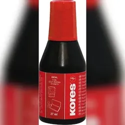 Kores Stempelfarbe ohne Öl, 27ml rot mit Verstreicher # SF71328