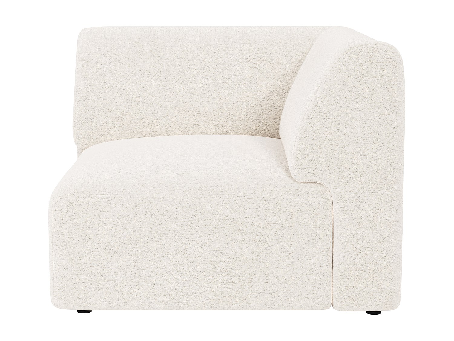 Vente-unique Modul Ecksessel aus Bouclé-Stoff - Weiß - POGNI von Maison Céphy 24192993