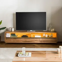 TV-Board Wild-/Zerreiche 242x47x60 natur geölt MONTREUX LUX #112