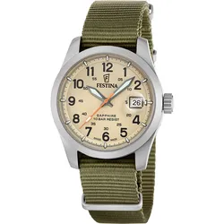 Festina F20082/1 Herrenarmbanduhr Quarz Khakifarben mit Saphirglas