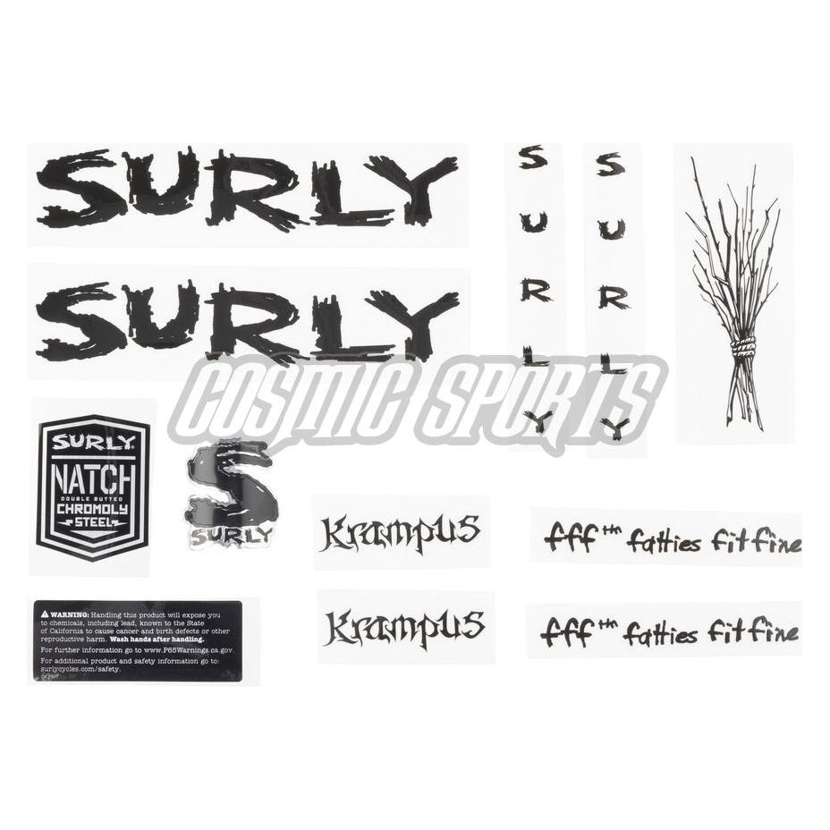 Surly Krampus New Rahmen Decal inkl. Headbadge, black (40081059)