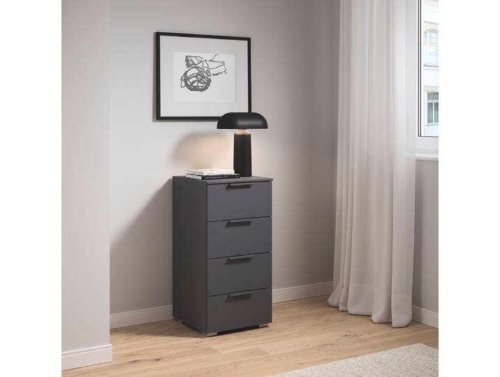 Kommode mit Schubladen 40 x 81 x 42cm Grau/Graumetallic Grau