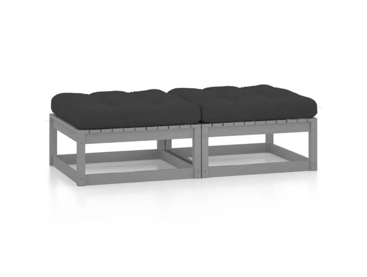 VidaXL - Fußhocker kiefernholz, One Size, Grau