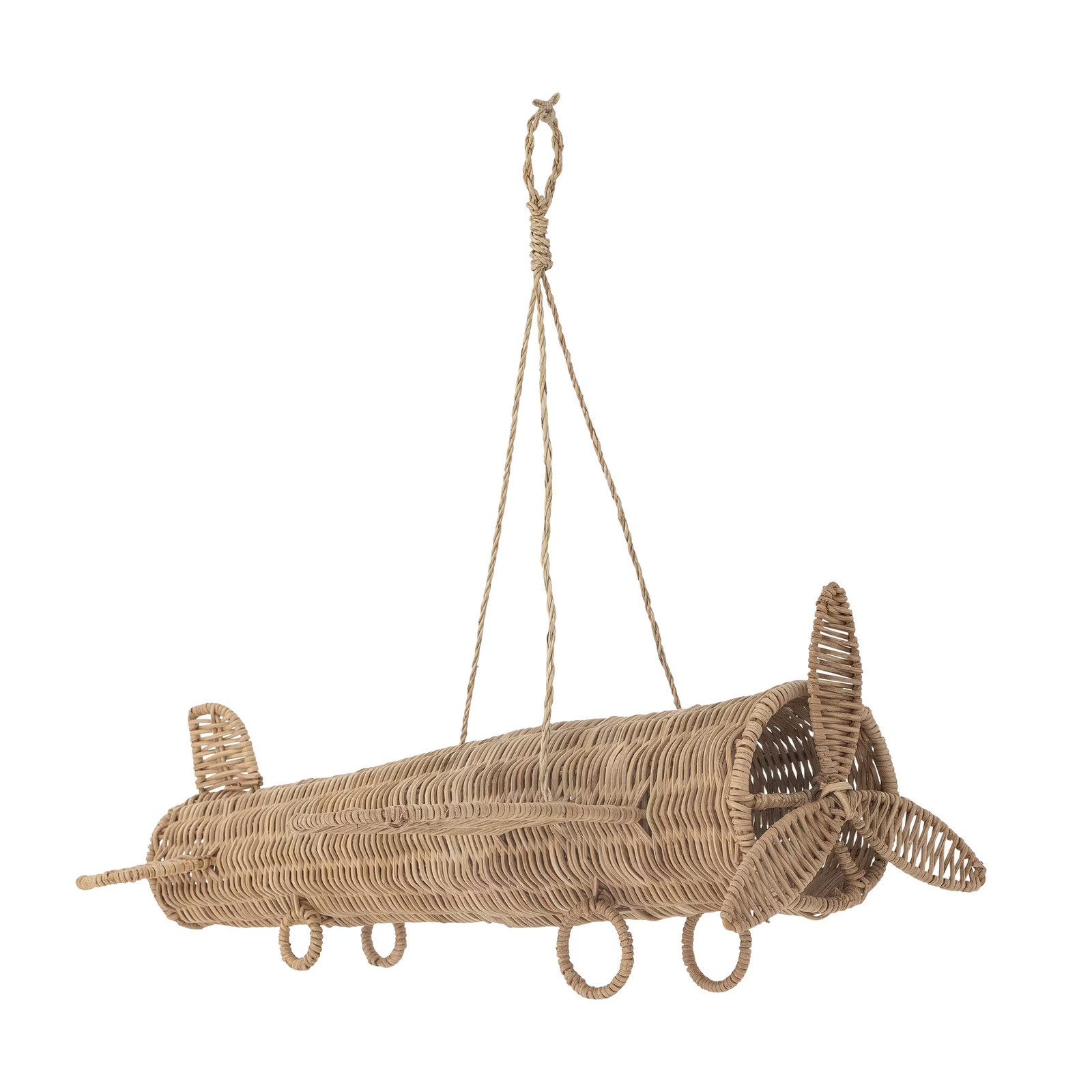 Bloomingville MINI Decoratie Balazar Vliegtuig, Rotan, Naturel