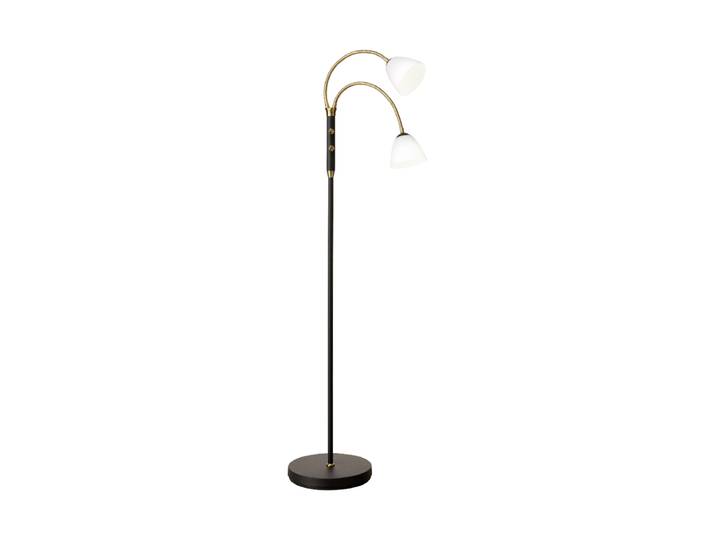 Double LED Design Stehlampe Lucid Opal, Schwarz, Brass Halo Design