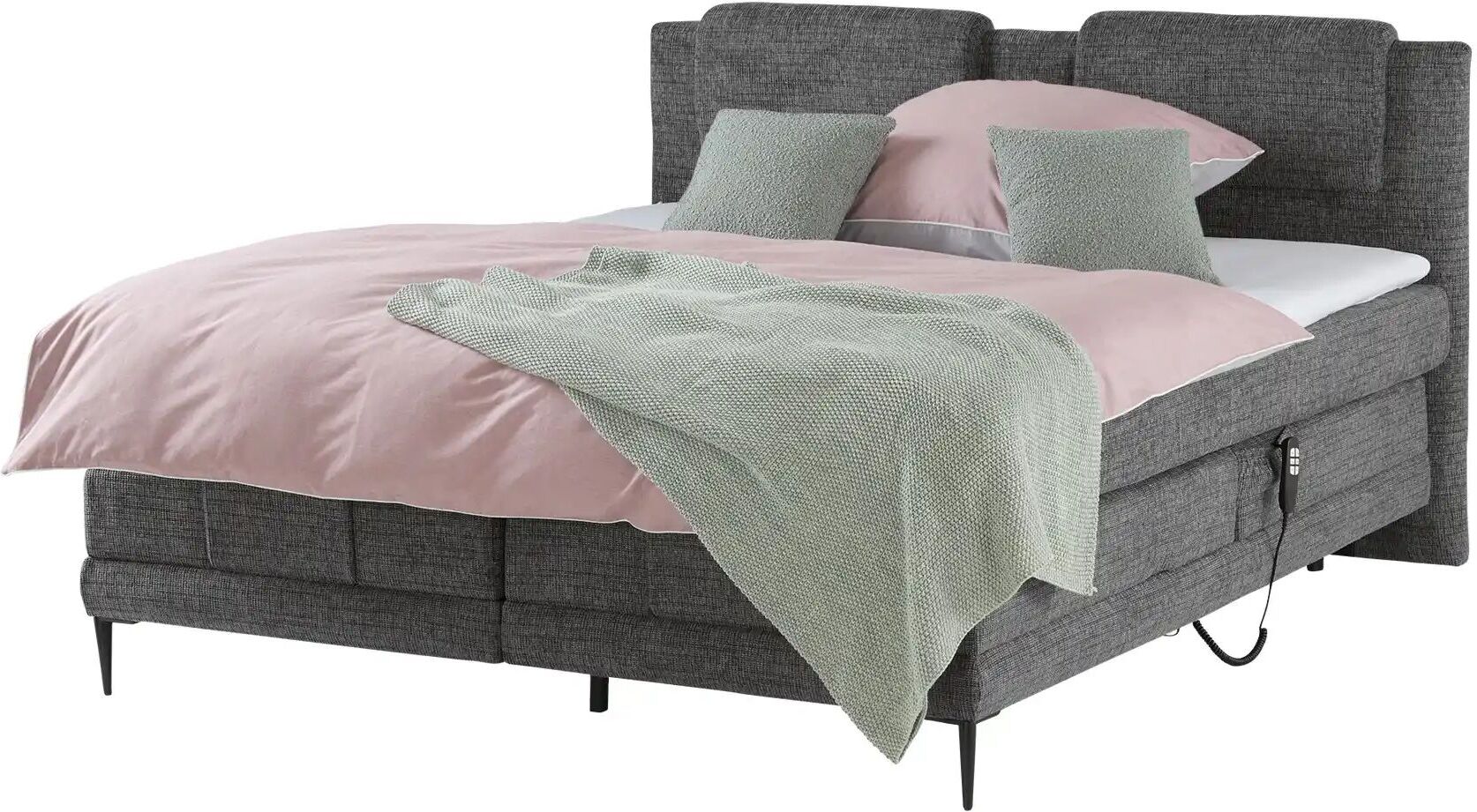 switch Motor-Boxspringbett  Wave ¦ grau ¦ Maße (cm): B: 150 H: 111