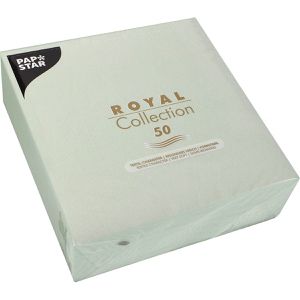 Papstar Servietten 37633, Royal Collection, 40 x 40 cm, 1/4-Falz, jadegrün, 50 Stück