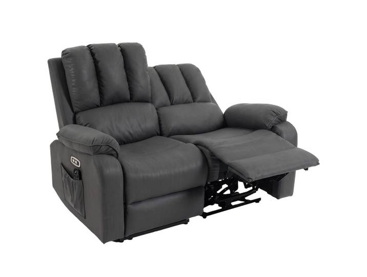Homcom Relaxsofa Polyester Polyester, Dunkelgrau, Füllung: Taschenfederkern, 91x102x145 cm, Wohnzimmer, Sessel, Massagesessel