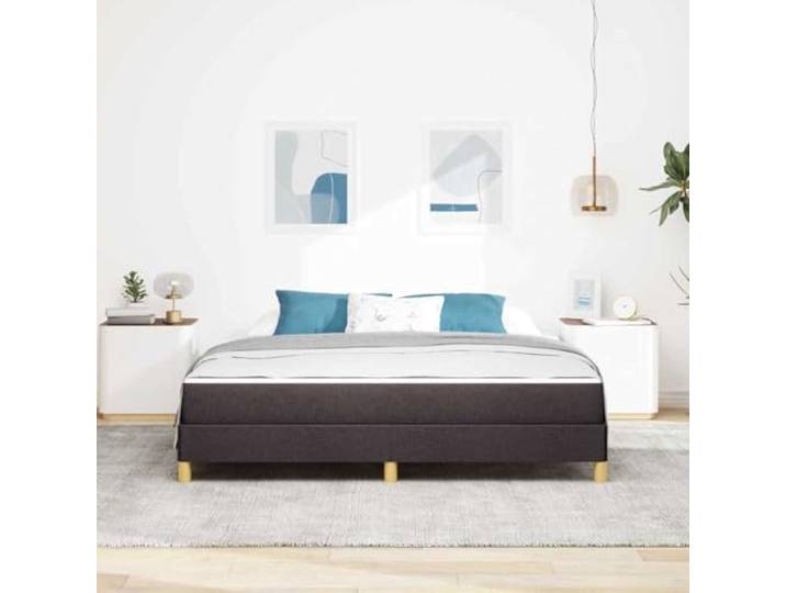 KTHLBRH Boxspringbett mit Matratze Dunkelbraun 180 x 200 cm Stoffbezug aus technischem Holz, modernes Design, für Schlafzimmer