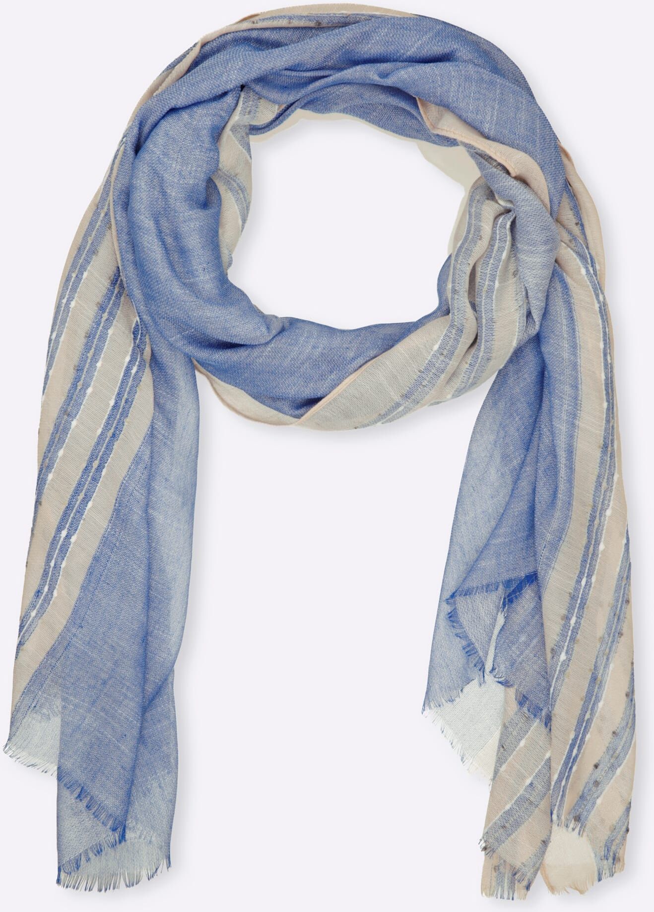 Modeschal HEINE, Damen, himmelblau, Polyester, gemustert, Modetücher Modeschal himmelblau Einheitsgröße