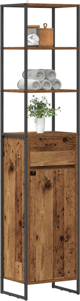 Trent Austin Design Freestanding Bathroom Cabinet Old Wood 180cm H X 40cm W X 30cm D