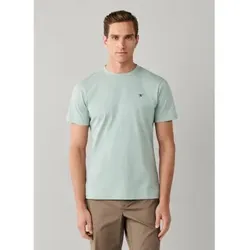 Hackett London für Herren. HM5000128 Logo T-Shirt grün (L), Lässig, Baumwolle, Kurzarm
