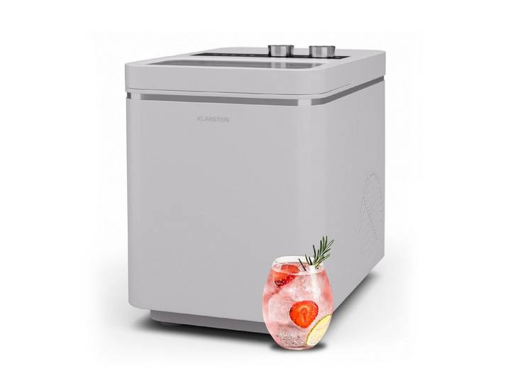 Klarstein Eiswürfelmaschine IceCraft Eiswürfelbereiter, Bulleteis für Zuhause 12kg/Tag LED Display 1,3 L Eiswürfelbereiter