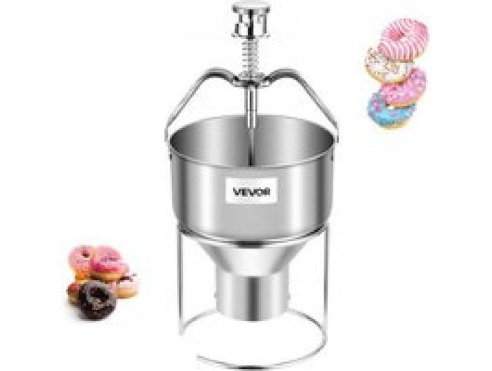 VEVOR Distributeur de beignets manuel, en acier inoxydable 304, distributeur de pâte commerciale grande capacité, réglable sur 6 épaisseurs avec support, pour restaurant, café, boulangerie, cuisine