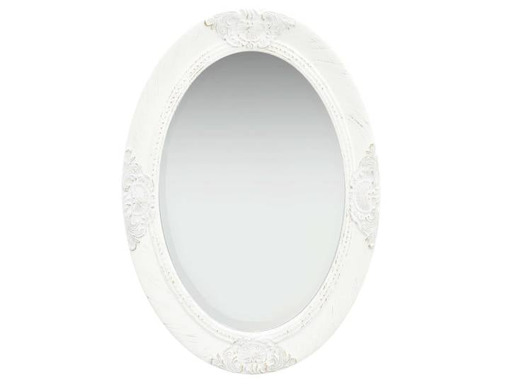 vidaXL Wandspiegel Im Barock-Stil 50/70 Cm Weiss, Weiß, Holz, 70x3x50 cm, Spiegel, Wandspiegel