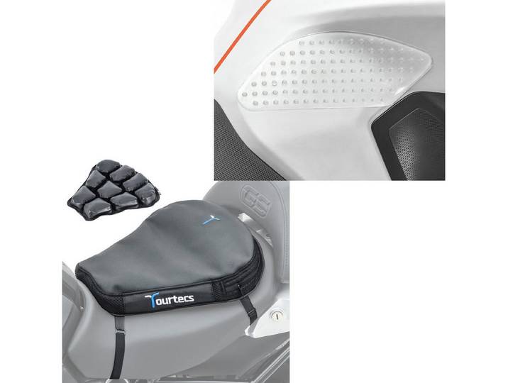 Tourtecs Sitzbank Set: Motorrad Luftkissen Air Deluxe M Komfort Sitzkissen sw # mit Seit