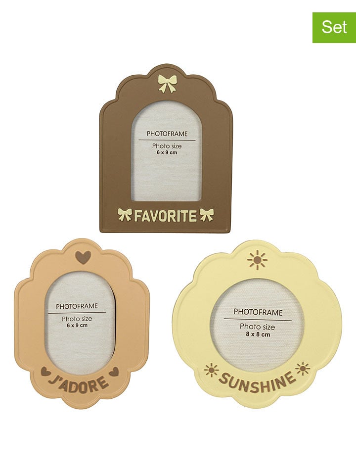Kersten 3er-Set: Bilderrahmen in Beige/ Creme/ Braun - onesize