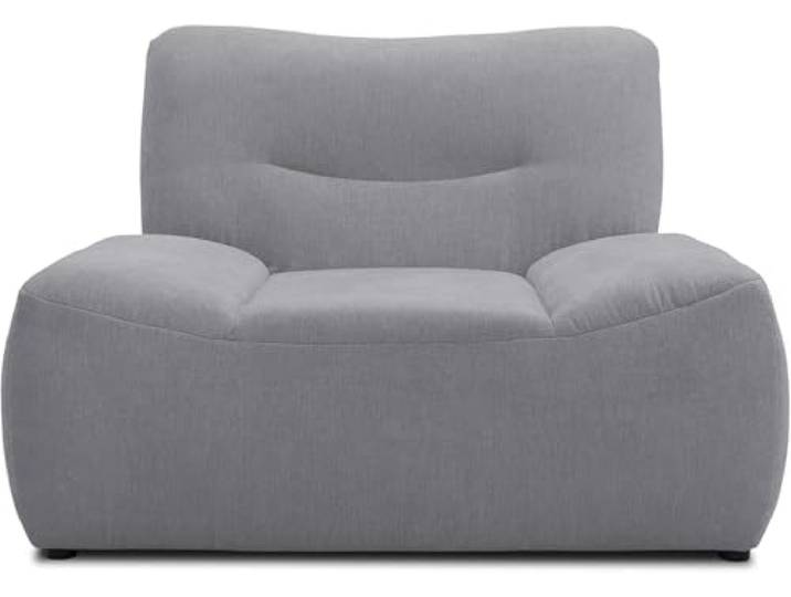 DOMO. collection Sessel Boho, Loveseat, Polstersessel im Boho-Style, Bigsofa Garnitur, 122 x 109 x 81 cm (BxTxH), dunkelgrau
