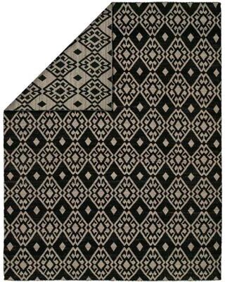 KALATY Endura Casual Black Wool Handmade Reversible Area Rug