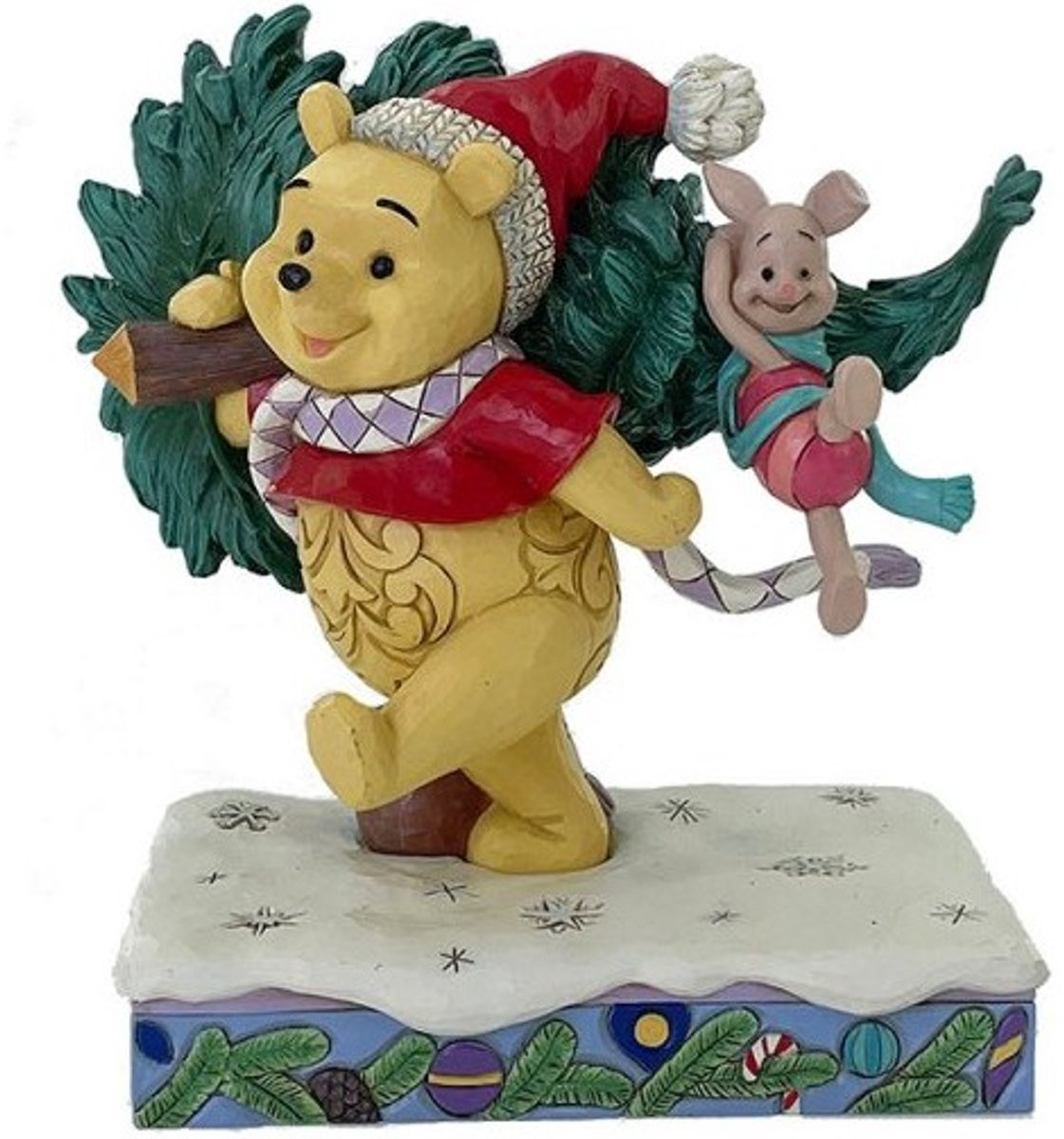 Disney Traditions Winnie The Pooh en Piglet A Tree For Two kerstdecoratie voor op tafel